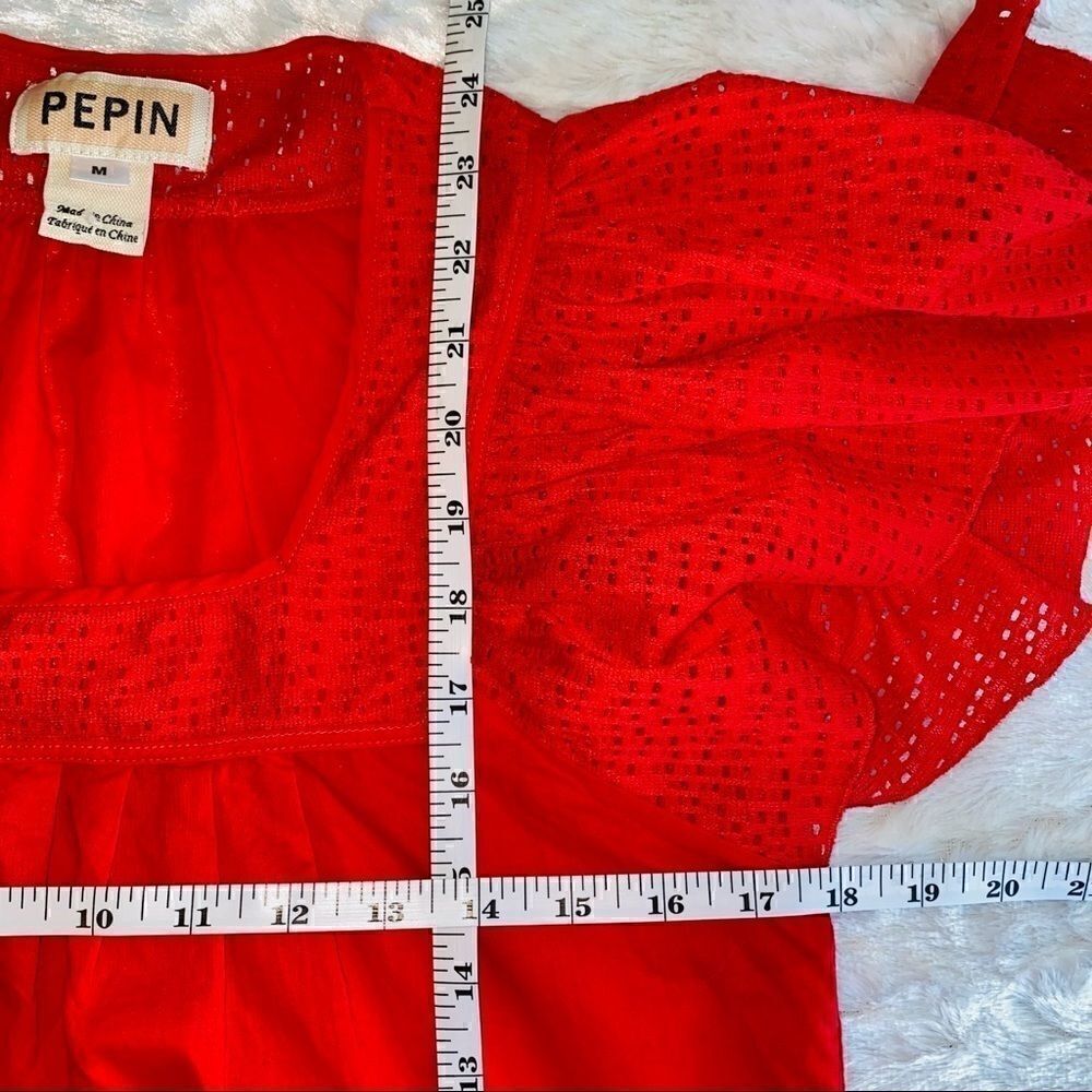 Anthropologie Pepin Eyelet Flutter Sleeve Top - Picture 7 of 8